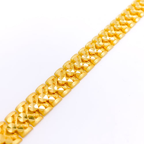 Ornate Sand Finish Men's 22k Gold Bracelets
