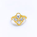 Blooming Floral 22k Gold Heart Ring