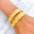 Detailed Leaf 22k Gold Bangles