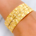 Detailed Leaf 22k Gold Bangles