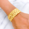 Detailed Leaf 22k Gold Bangles