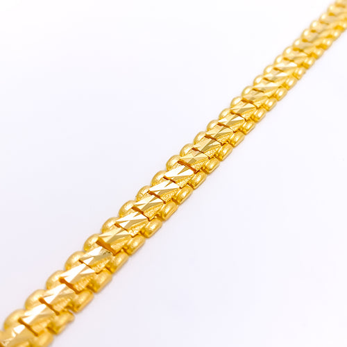 Slender Geometric Men's 22k Gold Bracelet