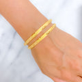 Stylish Everyday 22k Gold Bangle Pair