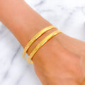 Stylish Everyday 22k Gold Bangle Pair