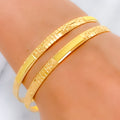 Stylish Everyday 22k Gold Bangle Pair