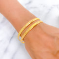 Stylish Everyday 22k Gold Bangle Pair