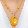 Ornate Pear Drop Statement Necklace Set