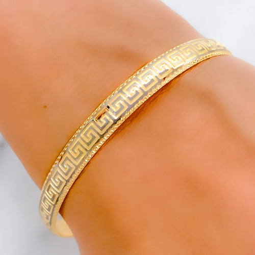 Upscale Geometric 22k Gold Bangle