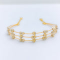 Fancy Beaded Wire 22k Gold Bracelet