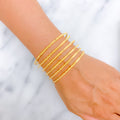 Glistening Refined 22k Gold Bangles