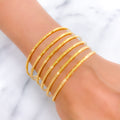 Glistening Refined 22k Gold Bangles