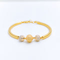 Elegant Dotted Orb 22k Gold Bangle Bracelet