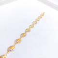 Symmetrical Two-Tone 22k Gold Bracelet