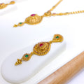 Stunning Floral Jali Long 22k Gold Set