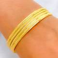 Fine Everyday Gold Bangles Set