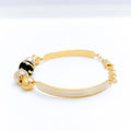 Mod Black Enamel 22k Gold Bangle Bracelet