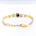 Mod Black Enamel 22k Gold Bangle Bracelet