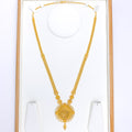 Flower Adorned Long 22k Gold Necklace