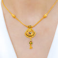 Simple Hanging Meena Necklace Set