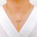 Trendy Delicate Flower 22k Gold Necklace