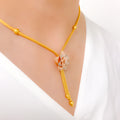 Trendy Delicate Flower 22k Gold Necklace