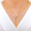 Chic Decorative Sunflower 22k Gold Necklace