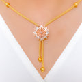 Chic Decorative Sunflower 22k Gold Necklace