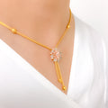 Chic Decorative Sunflower 22k Gold Necklace