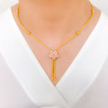 Elegant Delightful Floral 22k Gold Necklace