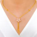 Elegant Delightful Floral 22k Gold Necklace