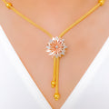 Blooming Two-Tone Fancy 22k Gold Necklace