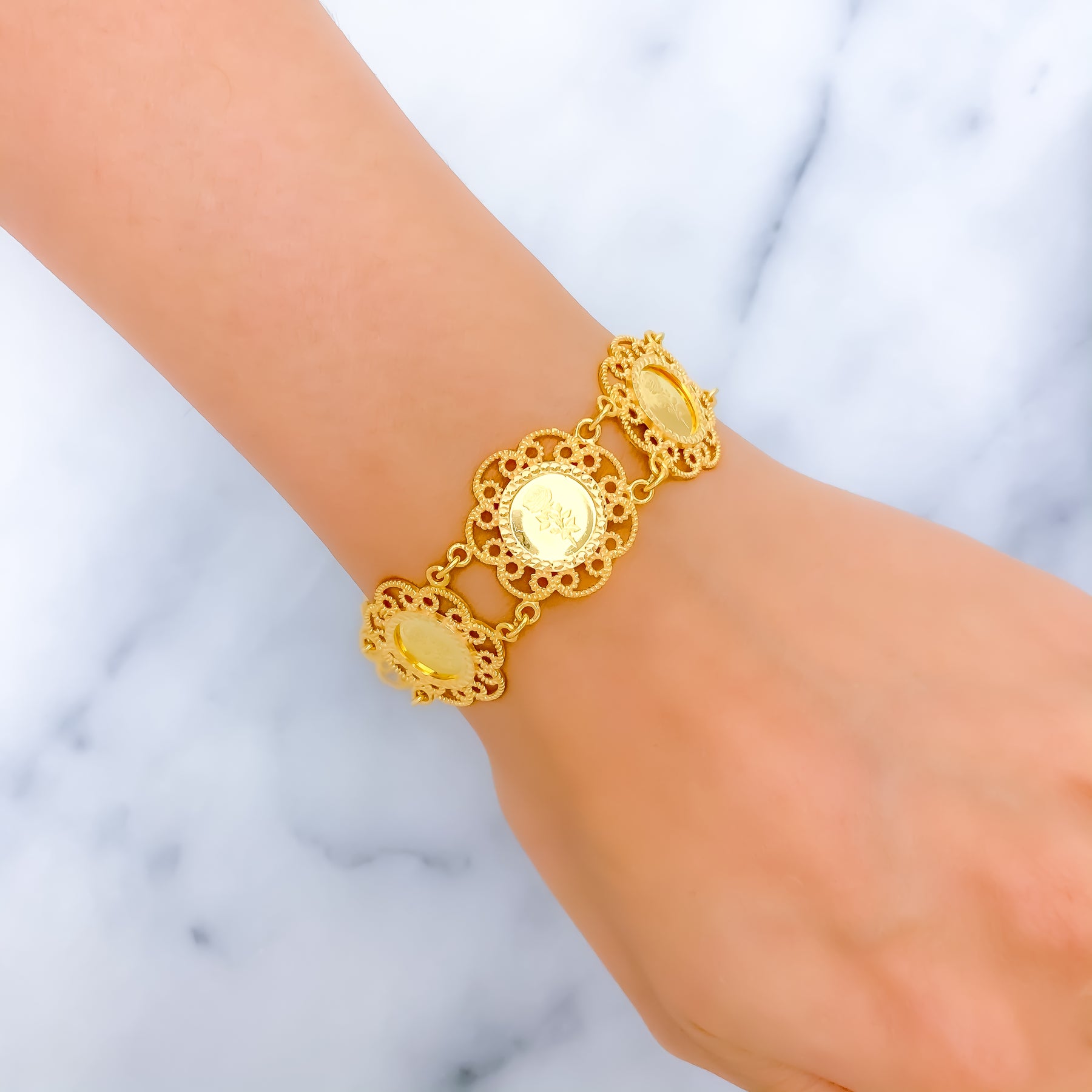 Gold Color Bangles Bracelet For Women Arabic Ethnic Wedding Jewelry Du –  Loto.pk
