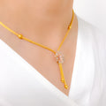 Blooming Two-Tone Fancy 22k Gold Necklace