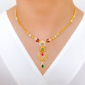 Unique Decorative CZ 22k Gold Chand Set