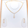 Upscale Oval Drop 22k Gold Necklace Set