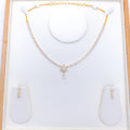 Ritzy Ornate CZ 22k Gold Necklace Set