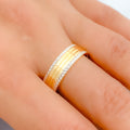 Dressy White Gold 22k Gold Accented Band