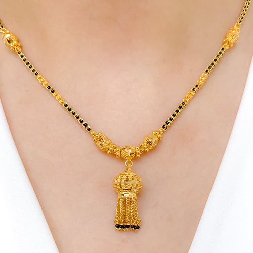 Hanging Jhumka Style Mangal Sutra Necklace
