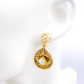 Elegant Oxidized Drop 22k Gold Earrings