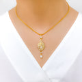 Classy Pearl Pendant 22k Gold Set