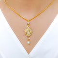 Classy Pearl Pendant 22k Gold Set