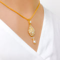 Classy Pearl Pendant 22k Gold Set