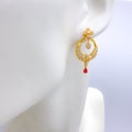 Gorgeous Floral CZ 22k Gold Earrings
