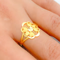 Modern Floral 22k Gold Ring