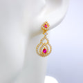 Modest Regal CZ 22k Gold Earrings