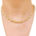 Twisted Yellow + White Gold Necklace