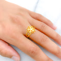 Fancy Vintage Flower 22k Gold Ring