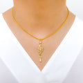 Unique Pearl Pendant 22k Gold Set