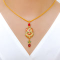 Vibrant Ruby + Emerald Pendant 22k Gold Set