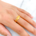 Textured Leaf 22k Gold Ring